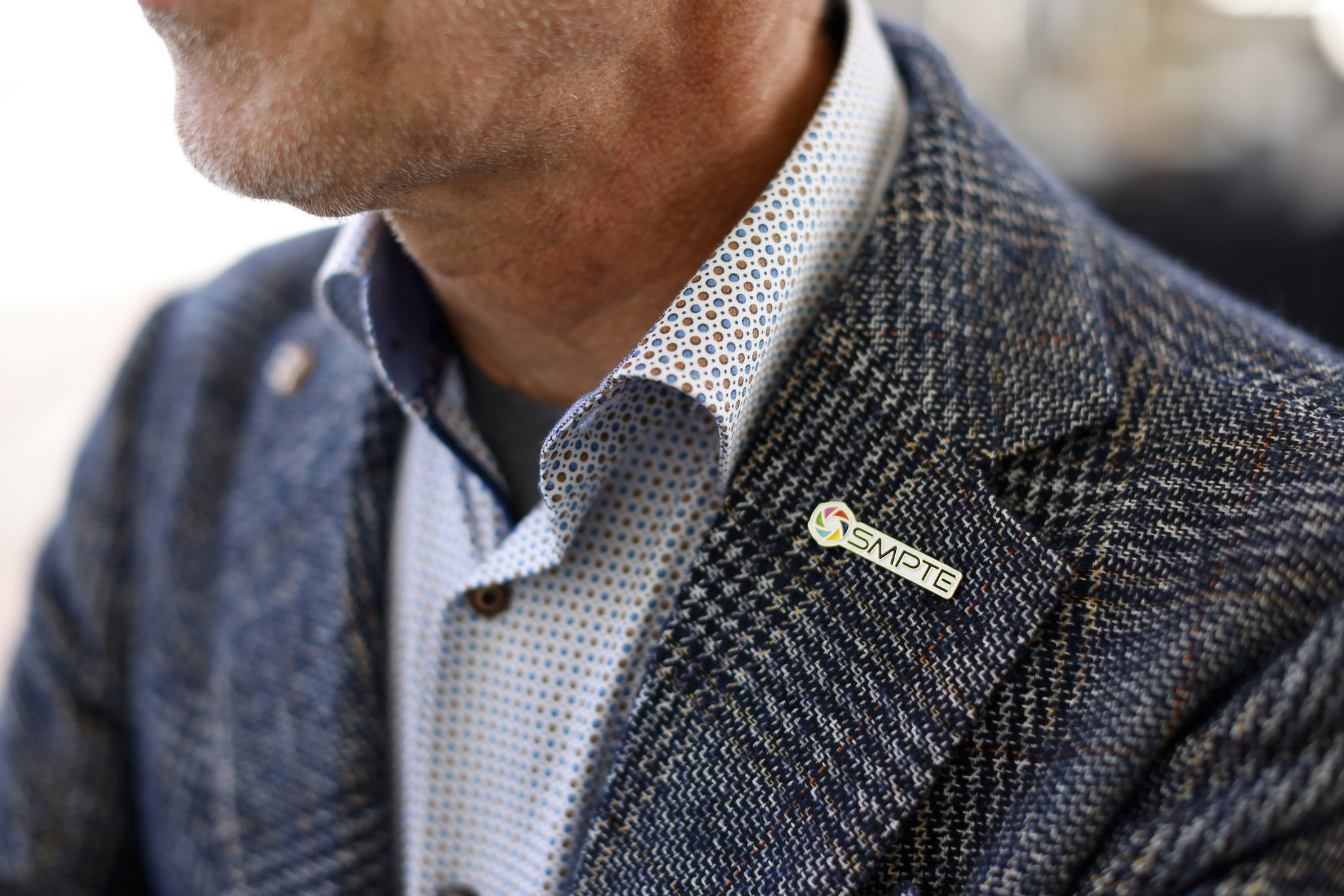 man with SMPTE pin